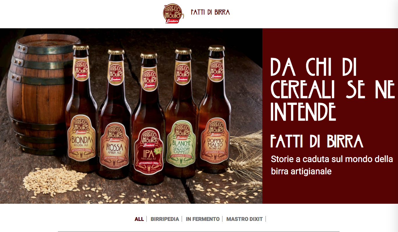 È online “Fatti di Birra”: il brand magazine del “Birrificio del Molino” realizzato da Soluzione Group per Molino Spadoni