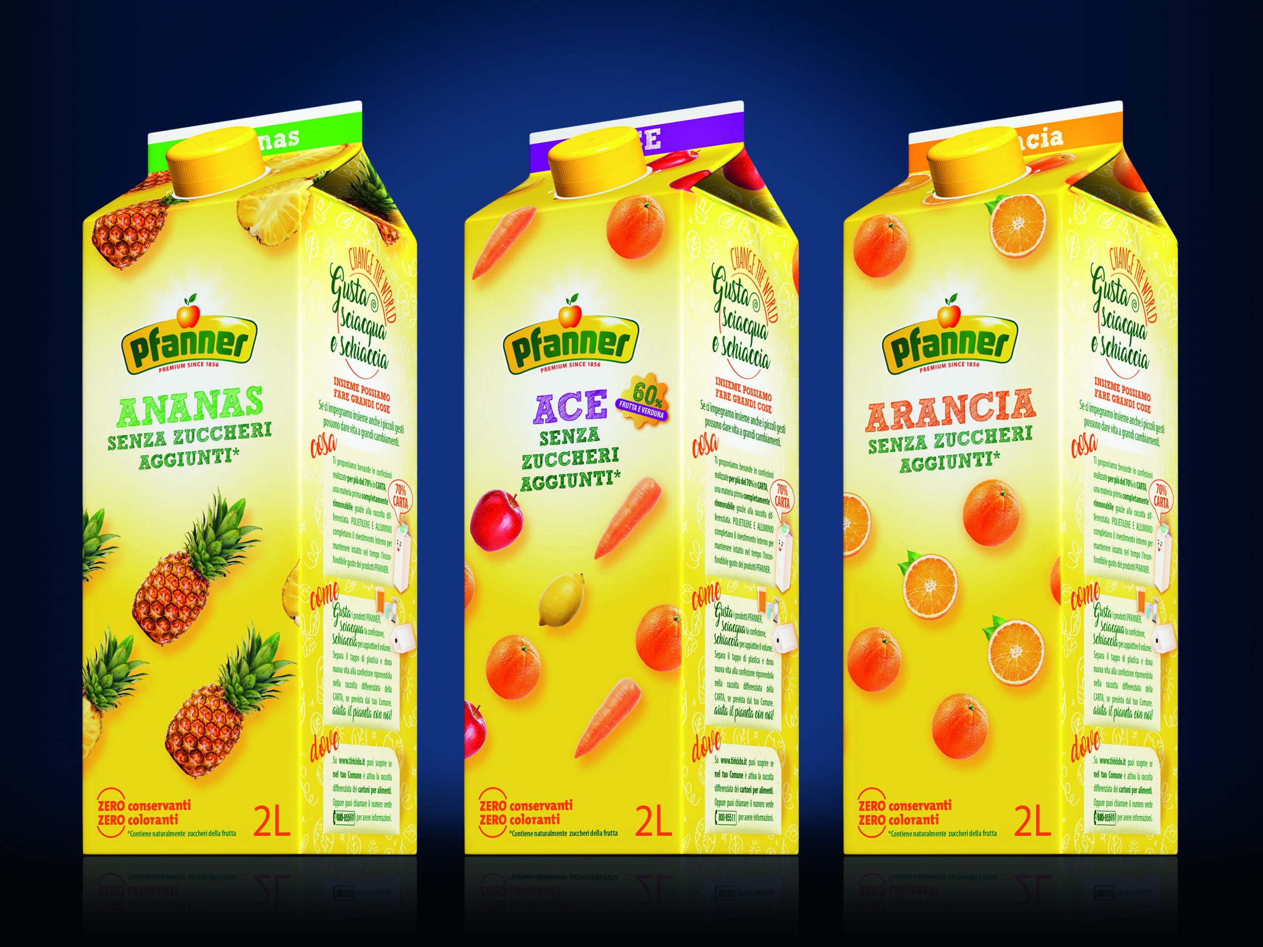 team creativo di Soluzione Group i nuovi pack Pfanner Italia